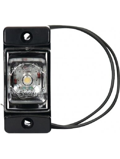 Gabaritinė lemputė LED, stačiakampė, 12/24V, skaidri, tvirtinama varžtais, 72x32mm, 1 Gabaritinė lemputė LED, stačiakampė, 12/24V, skaidri, tvirtinama varžtais, 72x32mm, 1