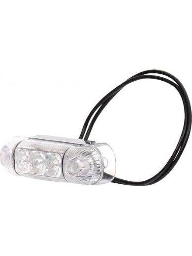 Gabaritinė lemputė LED, stačiakampė, 12/24V, skaidri, tvirtinama varžtais, 84x24x25mm, 3 LED's, Gabaritinė lemputė LED, stačiakampė, 12/24V, skaidri, tvirtinama varžtais, 84x24x25mm, 3 LED's,