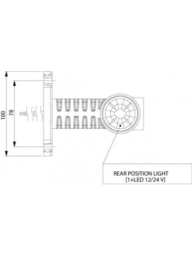 Gabaritinis LED žibintas, 0,7/1,4 W, 12/24 V, balta/oranžinė/raudona, 100x55x118 mm, 3 LED, Kramp 3 Gabaritinis LED žibintas, 0,7/1,4 W, 12/24 V, balta/oranžinė/raudona, 100x55x118 mm, 3 LED, Kramp 3
