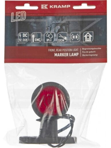 Gabaritinis LED žibintas, 12-24 V, 95x89x49,5 mm, Kramp 2 Gabaritinis LED žibintas, 12-24 V, 95x89x49,5 mm, Kramp 2