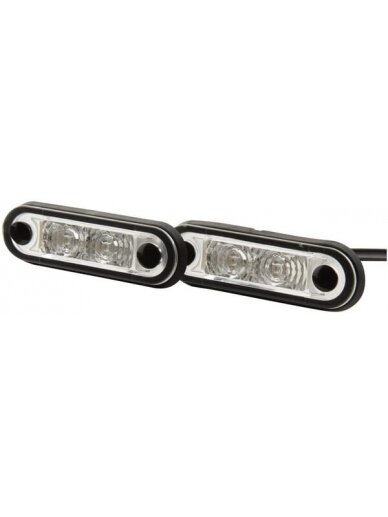 Gabaritinis LED žibintas, stačiakampio formos, 12/24 V, raudoni, tvirtinami varžtais, 78x2 šviesos diodai, "Hella Gabaritinis LED žibintas, stačiakampio formos, 12/24 V, raudoni, tvirtinami varžtais, 78x2 šviesos diodai, "Hella