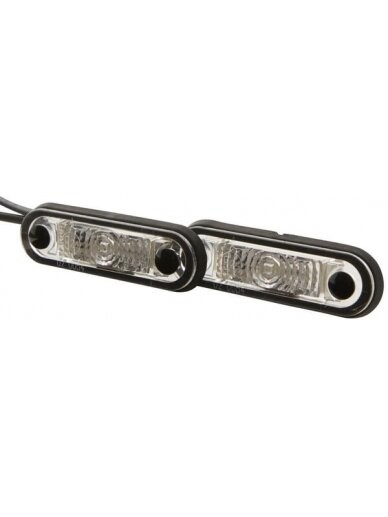 Gabaritinis žibintas LED, 0,50 W, stačiakampė, 12/24 V, balta, tvirtinama varžtais, 79x1 LED, "Hella Gabaritinis žibintas LED, 0,50 W, stačiakampė, 12/24 V, balta, tvirtinama varžtais, 79x1 LED, "Hella