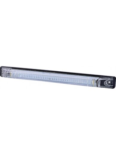 Gabaritinis žibintas LED, 0,5/1W, stačiakampė, 12/24V, balta, 255x24x27mm, 2 LED, gopart Gabaritinis žibintas LED, 0,5/1W, stačiakampė, 12/24V, balta, 255x24x27mm, 2 LED, gopart