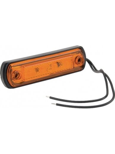 Gabaritinis žibintas LED, 0,5/1W, stačiakampė, 12/24V, oranžinė, 110x31x15mm, 4 LED, gopart