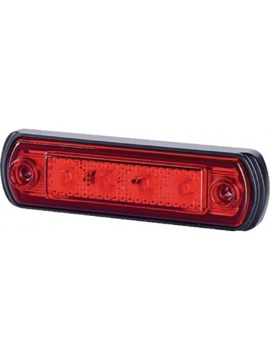 Gabaritinis žibintas LED, 0,5/1W, stačiakampė, 12/24V, raudona, 82x31x15mm, 4 LED, gopart Gabaritinis žibintas LED, 0,5/1W, stačiakampė, 12/24V, raudona, 82x31x15mm, 4 LED, gopart