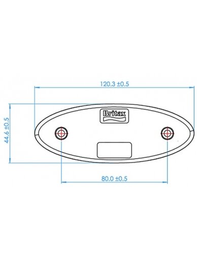 Gabaritinis žibintas LED, ovali, 12/24V, balta, tvirtinama varžtais, "Britax 1 Gabaritinis žibintas LED, ovali, 12/24V, balta, tvirtinama varžtais, "Britax 1
