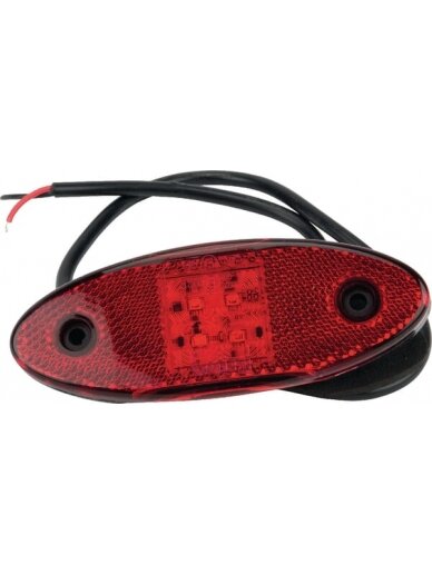 Gabaritinis žibintas LED, ovali, 12/24V, raudona, tvirtinama varžtais, "Britax Gabaritinis žibintas LED, ovali, 12/24V, raudona, tvirtinama varžtais, "Britax