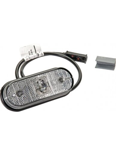 Gabaritinis žibintas LED, ovali, 24 V, balta, tvirtinama varžtais, 119xAspöck Gabaritinis žibintas LED, ovali, 24 V, balta, tvirtinama varžtais, 119xAspöck