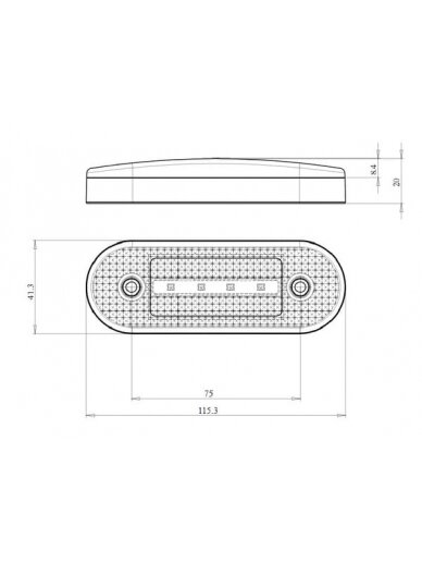 Gabaritinis žibintas LED, stačiakampė, 12-24 V, 115,3x41,3x20 mm, Kramp 6 Gabaritinis žibintas LED, stačiakampė, 12-24 V, 115,3x41,3x20 mm, Kramp 6