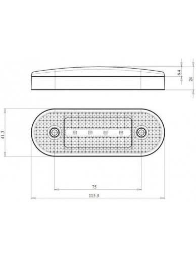 Gabaritinis žibintas LED, stačiakampė, 12-24 V, 115,3x41,3x20 mm, Kramp 6 Gabaritinis žibintas LED, stačiakampė, 12-24 V, 115,3x41,3x20 mm, Kramp 6