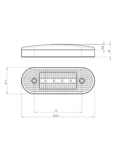 Gabaritinis žibintas LED, stačiakampė, 12-24 V, 115,3x41,3x20 mm, Kramp 5 Gabaritinis žibintas LED, stačiakampė, 12-24 V, 115,3x41,3x20 mm, Kramp 5