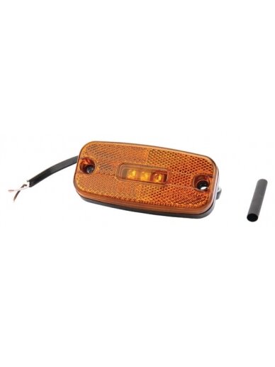 Gabaritinis žibintas LED, stačiakampė, 12-24 V, oranžinė, tvirtinama varžtais, 110x34x51 mm Gabaritinis žibintas LED, stačiakampė, 12-24 V, oranžinė, tvirtinama varžtais, 110x34x51 mm