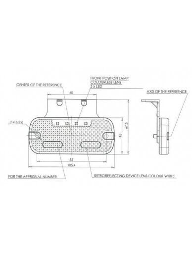 Gabaritinis žibintas LED, stačiakampė, 12-24V, 105,4x45x11,8 mm, Jaeger, Kramp 5