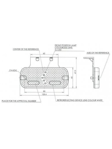 Gabaritinis žibintas LED, stačiakampė, 12-24V, 105,4x45x11,8 mm, Jaeger, Kramp 5