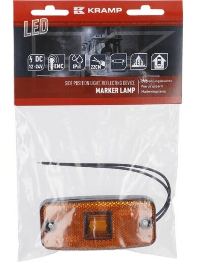 Gabaritinis žibintas LED, stačiakampė, 12-24V, 111x50,5x23mm, Kramp 3 Gabaritinis žibintas LED, stačiakampė, 12-24V, 111x50,5x23mm, Kramp 3