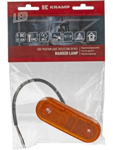 Gabaritinis žibintas LED, stačiakampė, 12-24V, 114x40x25mm, Kramp 3 Gabaritinis žibintas LED, stačiakampė, 12-24V, 114x40x25mm, Kramp 3