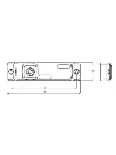 Gabaritinis žibintas LED, stačiakampė, 12-24V, 130x32x20mm, Kramp 5