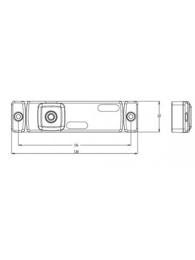Gabaritinis žibintas LED, stačiakampė, 12-24V, 130x32x20mm, Kramp 5