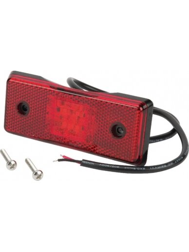 Gabaritinis žibintas LED, stačiakampė, 12/24 V, raudona, tvirtinama varžtais, "Britax Gabaritinis žibintas LED, stačiakampė, 12/24 V, raudona, tvirtinama varžtais, "Britax