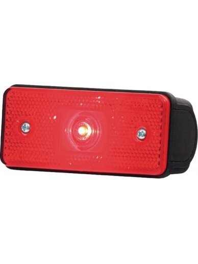 Gabaritinis žibintas LED, stačiakampė, 12/24 V, raudona, tvirtinama varžtais, Waś 1