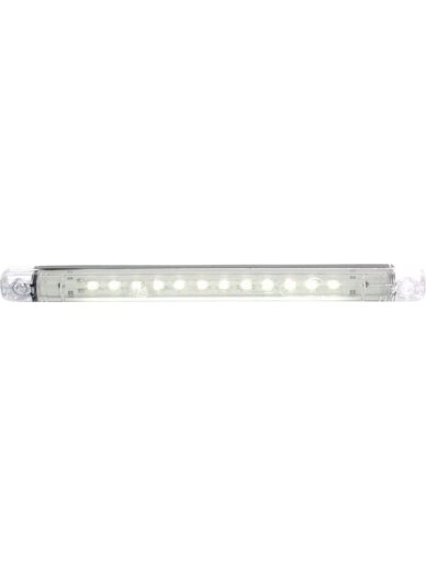 Gabaritinis žibintas LED, stačiakampė, 12/24 V, skaidri, tvirtinama varžtais, 237x20x22 mm, Waś Gabaritinis žibintas LED, stačiakampė, 12/24 V, skaidri, tvirtinama varžtais, 237x20x22 mm, Waś