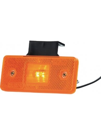 Gabaritinis žibintas LED, stačiakampė, 12/24V, gintarinė, tvirtinama varžtais, 116x21x66mm, Waś 1