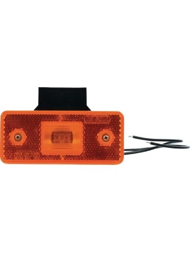 Gabaritinis žibintas LED, stačiakampė, 12/24V, gintarinė, tvirtinama varžtais, 116x21x66mm, Waś Gabaritinis žibintas LED, stačiakampė, 12/24V, gintarinė, tvirtinama varžtais, 116x21x66mm, Waś