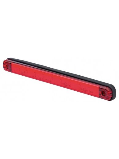 Gabaritinis žibintas LED, stačiakampė, 12/24V, raudona, tvirtinama varžtais, 238x20mm, Waś Gabaritinis žibintas LED, stačiakampė, 12/24V, raudona, tvirtinama varžtais, 238x20mm, Waś
