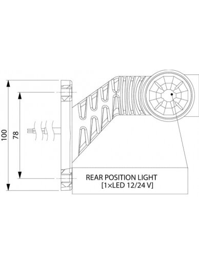 Gabaritinis žibintas RH LED, 0,7/1,4 W, 12/24 V, balta/oranžinė/raudona, 110x55x125 mm, 3 LED, Kramp 2 Gabaritinis žibintas RH LED, 0,7/1,4 W, 12/24 V, balta/oranžinė/raudona, 110x55x125 mm, 3 LED, Kramp 2