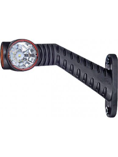Gabaritinis žibintas RH LED, 0,7/1,4 W, 12/24 V, balta/oranžinė/raudona, 125x55x175 mm, 3 LED, Kramp