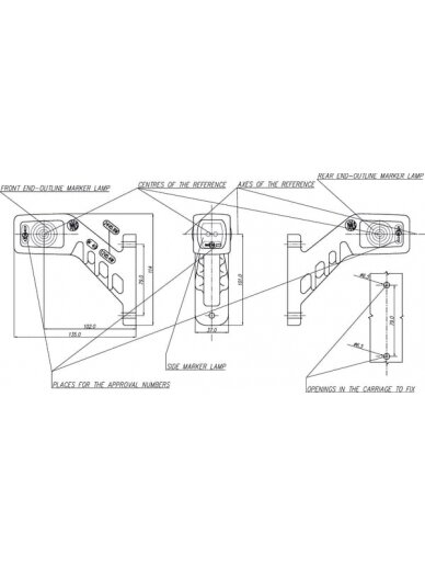 Gabaritinis žibintas RH LED, 12-24V, 114x135x37mm, Kramp 6