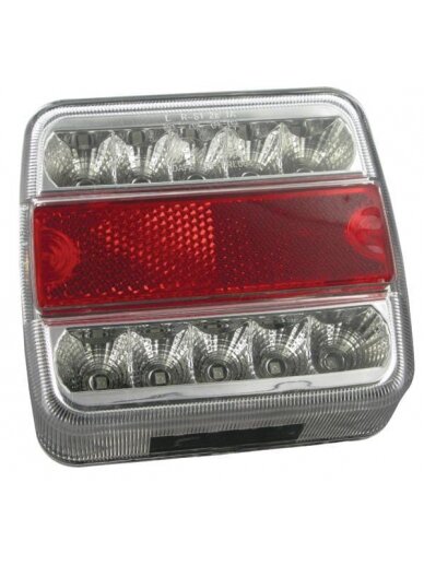 Galinis LED žibintas, 1W, kvadratinis, 12V, 106x35x98mm, 18 LED, gopart 1 Galinis LED žibintas, 1W, kvadratinis, 12V, 106x35x98mm, 18 LED, gopart 1