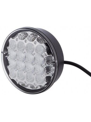 Galinis LED žibintas, 4,50 W, apvalus, 12/24 V, geltonas / permatomas, tvirtinamas varžtais, Ø 122,5 mm, 24 LED, "Hella Galinis LED žibintas, 4,50 W, apvalus, 12/24 V, geltonas / permatomas, tvirtinamas varžtais, Ø 122,5 mm, 24 LED, "Hella
