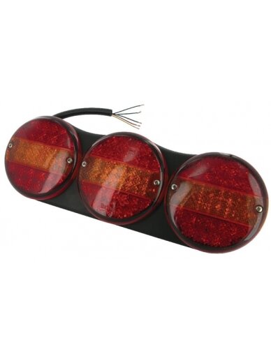 Galinis LED žibintas, stačiakampio formos, 24 V, gintarinis/raudonas, tvirtinamas varžtais, 424x75 mm, "Britax Galinis LED žibintas, stačiakampio formos, 24 V, gintarinis/raudonas, tvirtinamas varžtais, 424x75 mm, "Britax