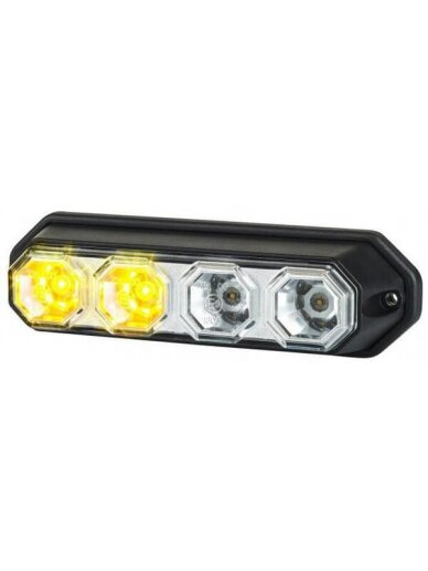 Galinis LED žibintas, stačiakampis, 12/24V, raudonas/oranžinis, 147x37x42mm, 4 LED, Kramp 1 Galinis LED žibintas, stačiakampis, 12/24V, raudonas/oranžinis, 147x37x42mm, 4 LED, Kramp 1
