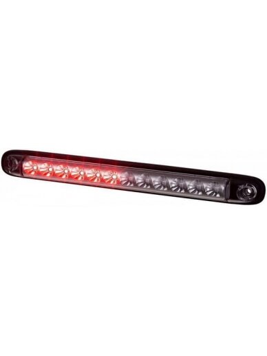 Galinis LED žibintas, stačiakampis, 12/24V, raudonas/oranžinis, 257x27x20mm, 12 LED, Kramp 1 Galinis LED žibintas, stačiakampis, 12/24V, raudonas/oranžinis, 257x27x20mm, 12 LED, Kramp 1