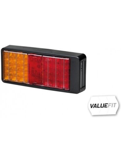 Galinis LED žibintas, stačiakampis, 9/30 V, raudonos/juodos spalvos, tvirtinamas varžtais, 223x35x98 mm, 27 LED, "Hella ValueFit Galinis LED žibintas, stačiakampis, 9/30 V, raudonos/juodos spalvos, tvirtinamas varžtais, 223x35x98 mm, 27 LED, "Hella ValueFit