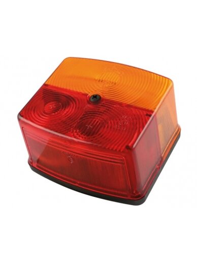 Galinis žibintas kvadratinis, 12 V, gintarinis/raudonas, tvirtinamas varžtais, 95x85x55 mm, BBS(K) 6025, dešinysis Galinis žibintas kvadratinis, 12 V, gintarinis/raudonas, tvirtinamas varžtais, 95x85x55 mm, BBS(K) 6025, dešinysis