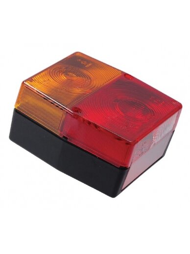 Galinis žibintas kvadratinis, 12 V, raudonas/oranžinis, tvirtinamas varžtais, 98x51x103 mm, 5 kontaktų, "Hella Galinis žibintas kvadratinis, 12 V, raudonas/oranžinis, tvirtinamas varžtais, 98x51x103 mm, 5 kontaktų, "Hella