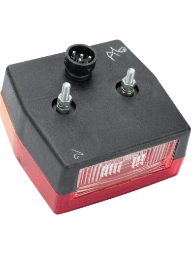 Galinis žibintas kvadratinis, 12 V, raudonos/gintarinės spalvos, tvirtinamas varžtais, "Minipoint", "Aspöck 1 Galinis žibintas kvadratinis, 12 V, raudonos/gintarinės spalvos, tvirtinamas varžtais, "Minipoint", "Aspöck 1