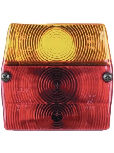 Galinis žibintas kvadratinis, gintarinis/raudonas, tvirtinamas varžtais, 99x50x93mm, HERTH+BUSS Galinis žibintas kvadratinis, gintarinis/raudonas, tvirtinamas varžtais, 99x50x93mm, HERTH+BUSS