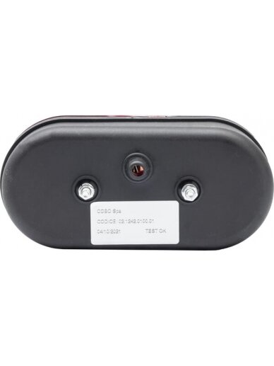 Galinis žibintas LH apvalus, 12/24V, gintarinis/raudonas, tvirtinamas varžtais, 162,5x AMP kištukas, "Cobo 3