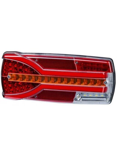 Galinis žibintas LH LED, stačiakampio formos, 12/24V, baltas/oranžinis/raudonas, 304x132x48mm, Kramp Galinis žibintas LH LED, stačiakampio formos, 12/24V, baltas/oranžinis/raudonas, 304x132x48mm, Kramp