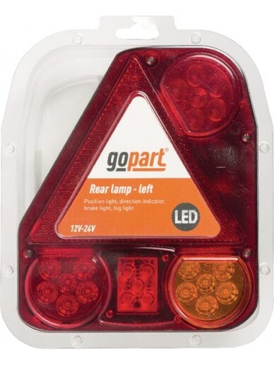 Galinis žibintas LH LED, stačiakampis, 12/24V, raudonas/oranžinis, 206x55x174mm, gopart 1 Galinis žibintas LH LED, stačiakampis, 12/24V, raudonas/oranžinis, 206x55x174mm, gopart 1