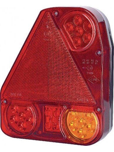 Galinis žibintas LH LED, stačiakampis, 12/24V, raudonas/oranžinis, 206x55x174mm, gopart
