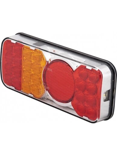 Galinis žibintas LH LED, stačiakampis, gintarinis/raudonas, tvirtinamas varžtais, Waś Galinis žibintas LH LED, stačiakampis, gintarinis/raudonas, tvirtinamas varžtais, Waś