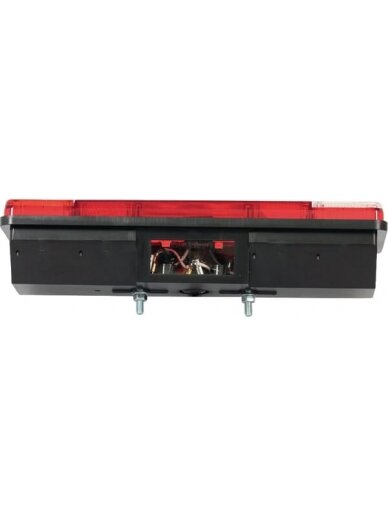 Galinis žibintas LH stačiakampio formos, 12/24V, gintarinis/baltas/raudonas, tvirtinamas varžtais, 387x137mm, Waś 1 Galinis žibintas LH stačiakampio formos, 12/24V, gintarinis/baltas/raudonas, tvirtinamas varžtais, 387x137mm, Waś 1
