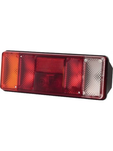 Galinis žibintas LH stačiakampio formos, 12/24V, gintarinis/baltas/raudonas, tvirtinamas varžtais, 387x137mm, Waś Galinis žibintas LH stačiakampio formos, 12/24V, gintarinis/baltas/raudonas, tvirtinamas varžtais, 387x137mm, Waś