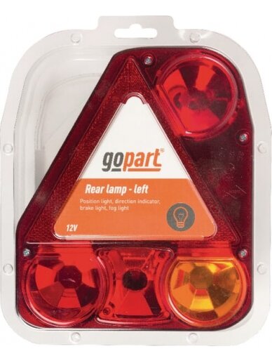 Galinis žibintas LH stačiakampio formos, 12/24V, raudonas/oranžinis, 206x54.5x174mm, gopart 1