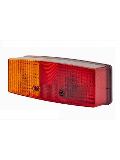 Galinis žibintas LH stačiakampio formos, 12/24V, raudonas/oranžinis, prisukamas varžtais, 158x51x64mm, Hella Galinis žibintas LH stačiakampio formos, 12/24V, raudonas/oranžinis, prisukamas varžtais, 158x51x64mm, Hella